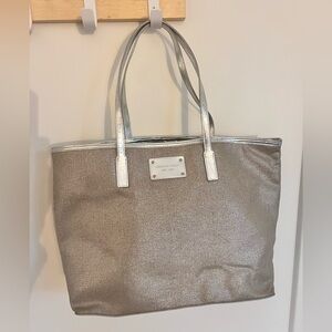 Michael Kors Large Silver Tweed Tote Bag